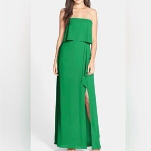 BCBGMAXAZRIA Green Felicity Strapless Maxi Dress - Size 2